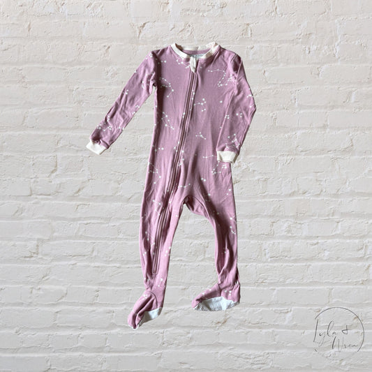 ZippyJamz Patterned Organic Cotton Sleeper in Galaxy Love - Pink | 18-24 M