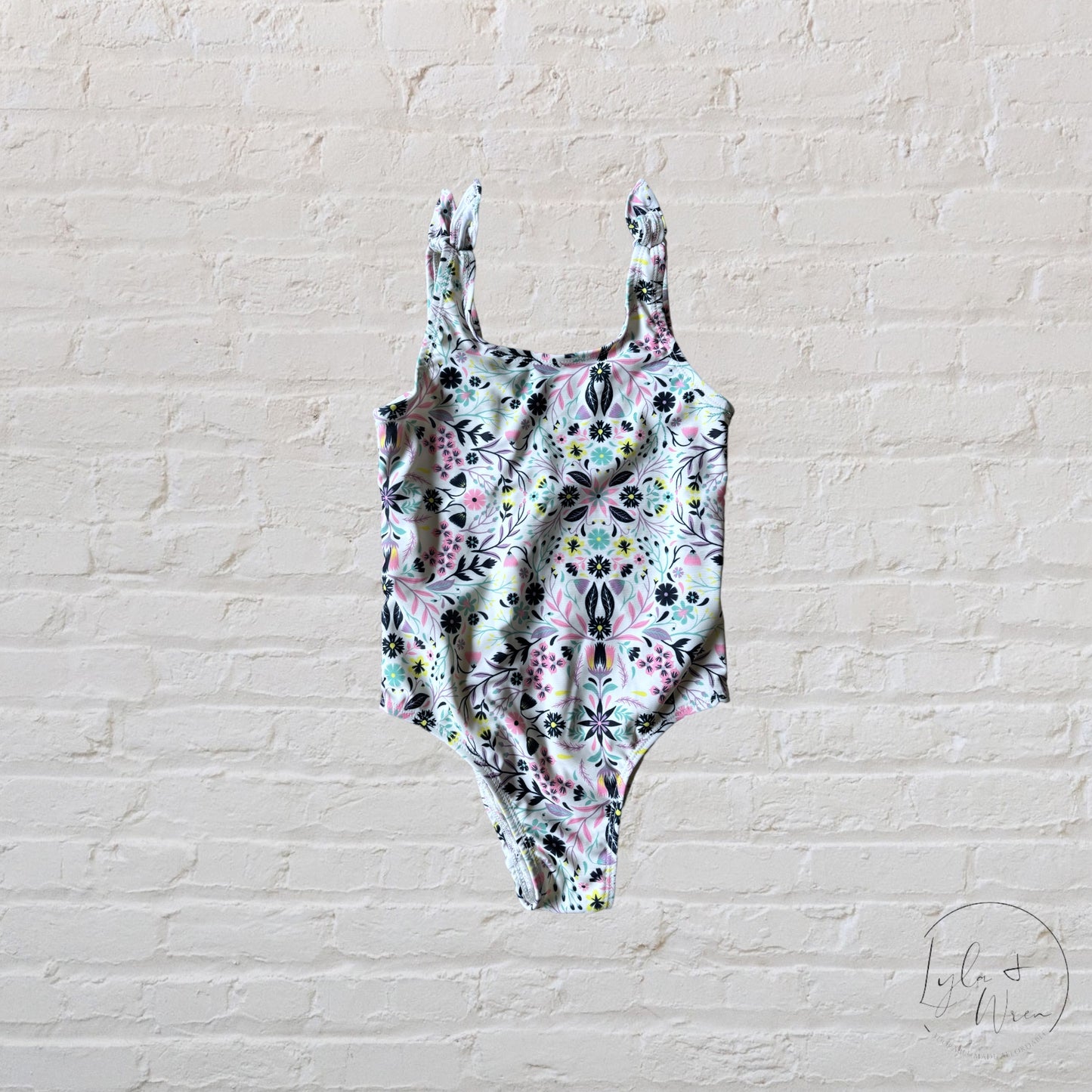 Gap Double Lined White Floral Swimsuit | 4