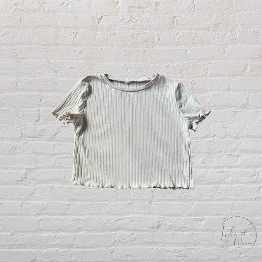 H&M Beige Crop Ribbed Tee | 9/10