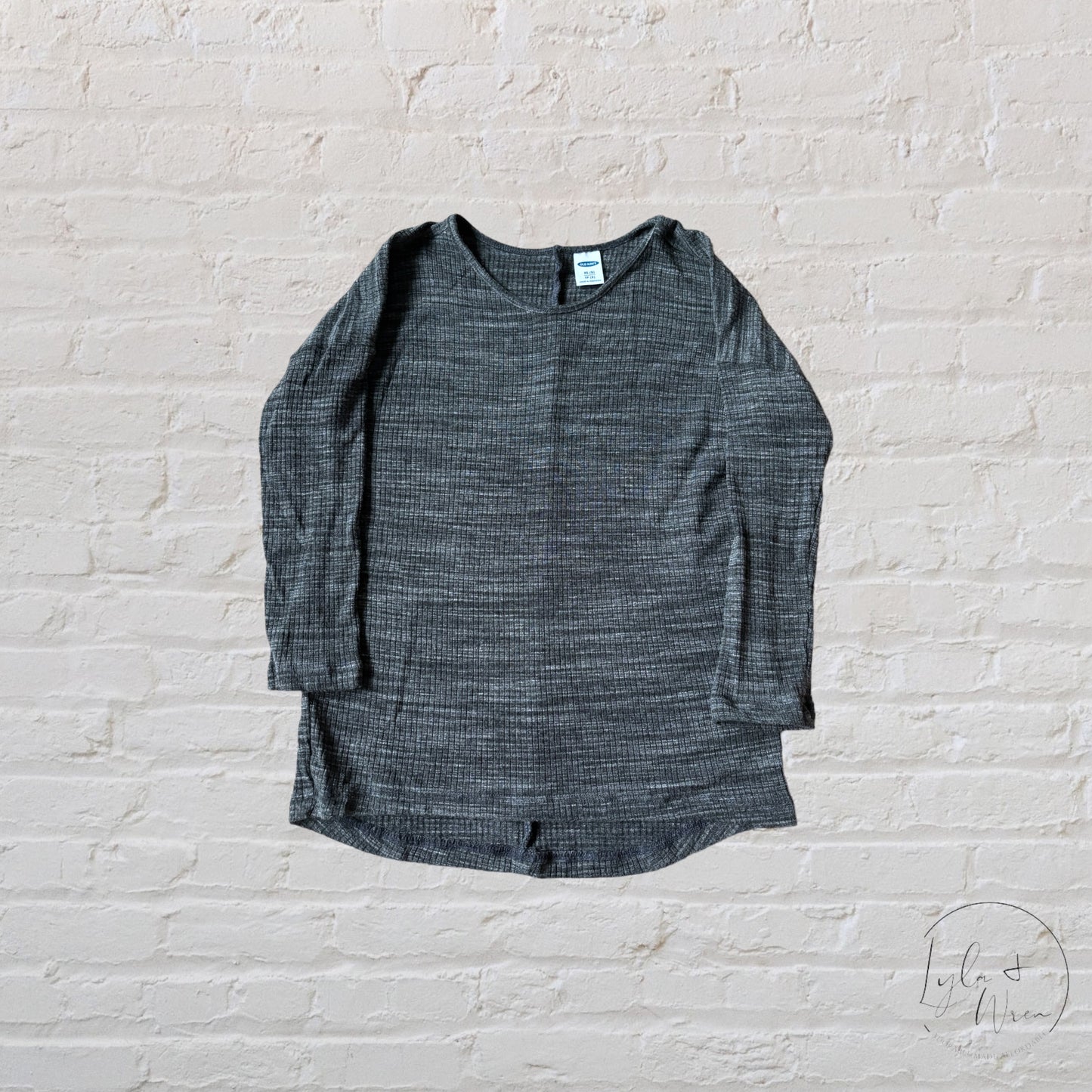 Old Navy Charcoal Ribbed Long Sleeve Shirt | XS 5