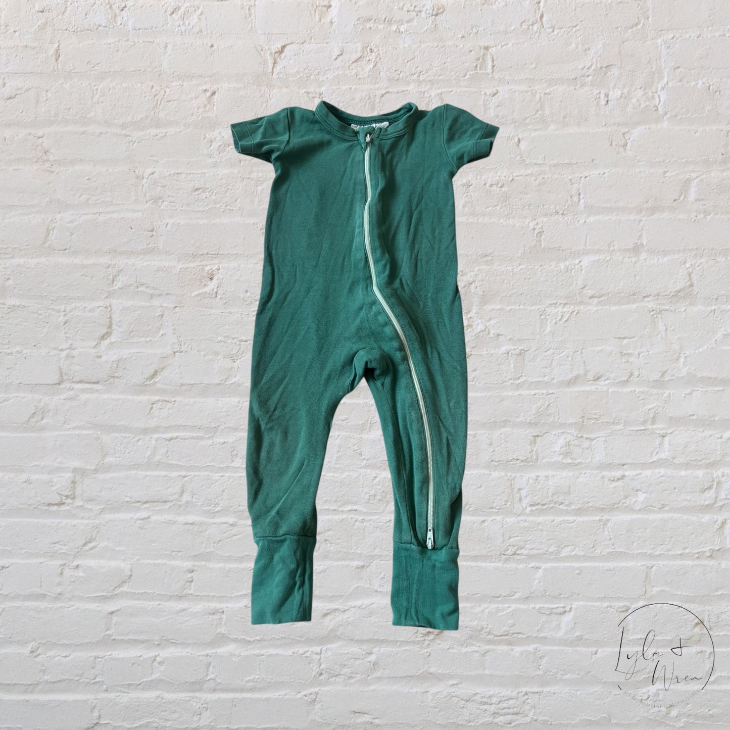 Parade Organics Green Romper | 6-12 M