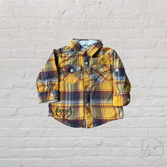 GUESS Yellow Plaid Shirt | 12 M