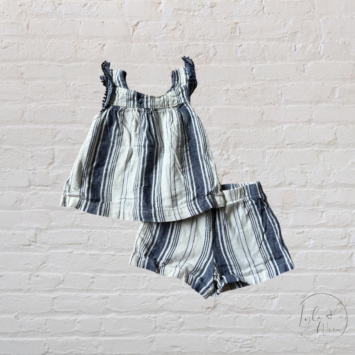 Carter’s 2 Piece Striped Linen Outfit Set | 9 M