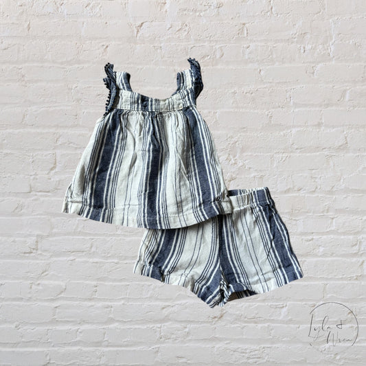 Carter’s 2 Piece Striped Linen Outfit Set | 9 M