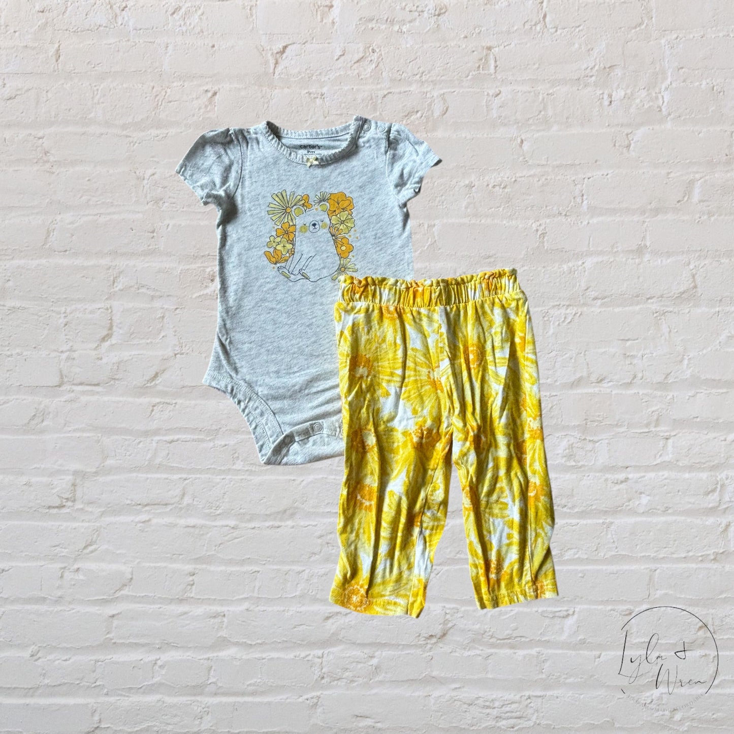 Carter’s 2 Piece Yellow Bear Outfit Set | 9 M