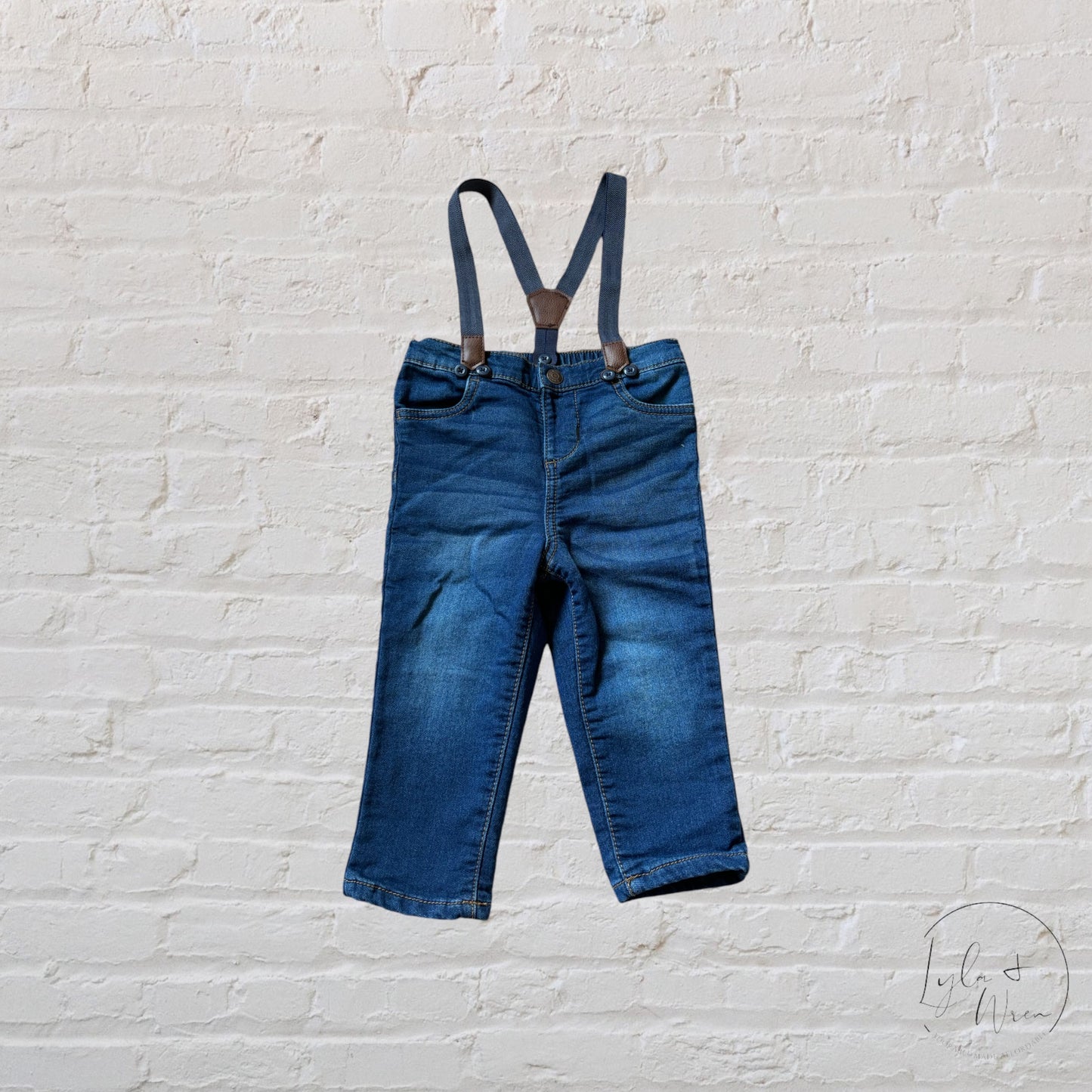 Baby B’Gosh Suspender + Jeans Set | 18 M