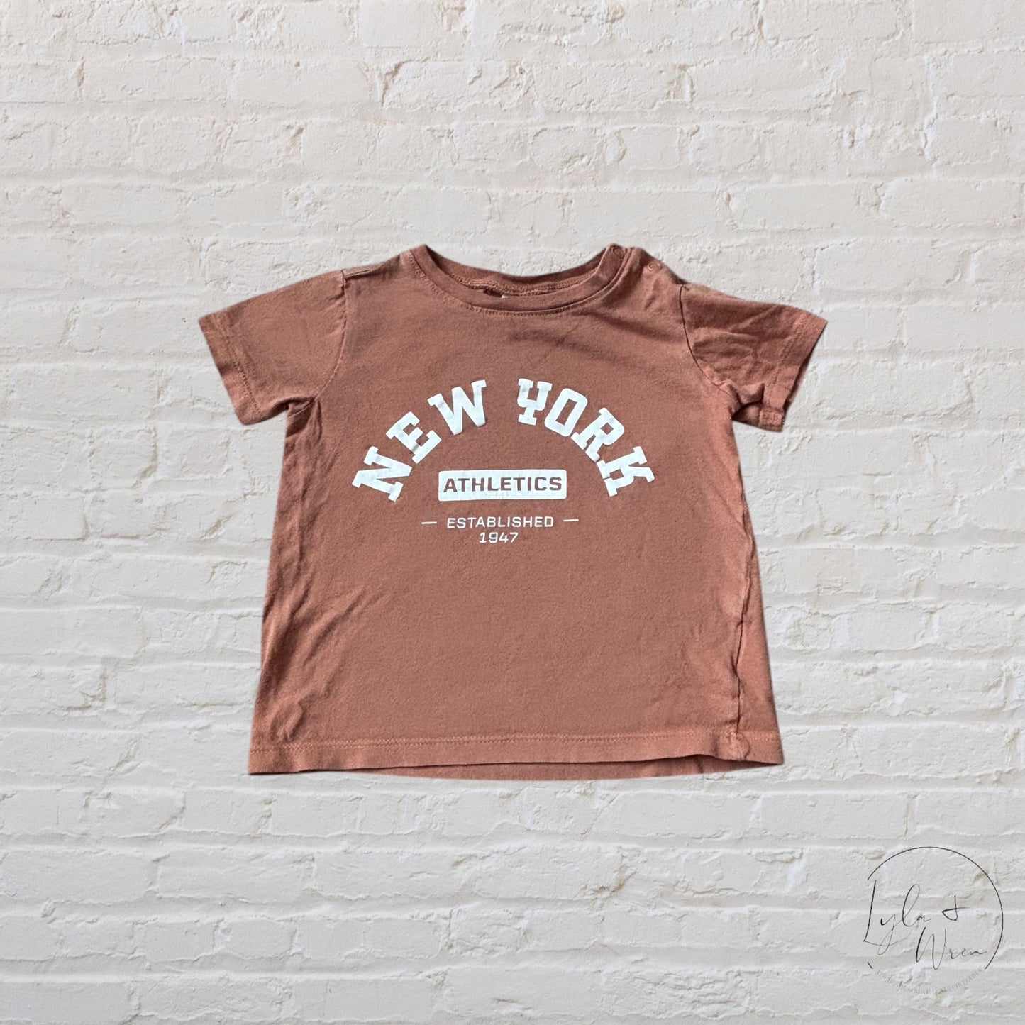 H&M Rust New York Athletics T-Shirt | 12-18 M