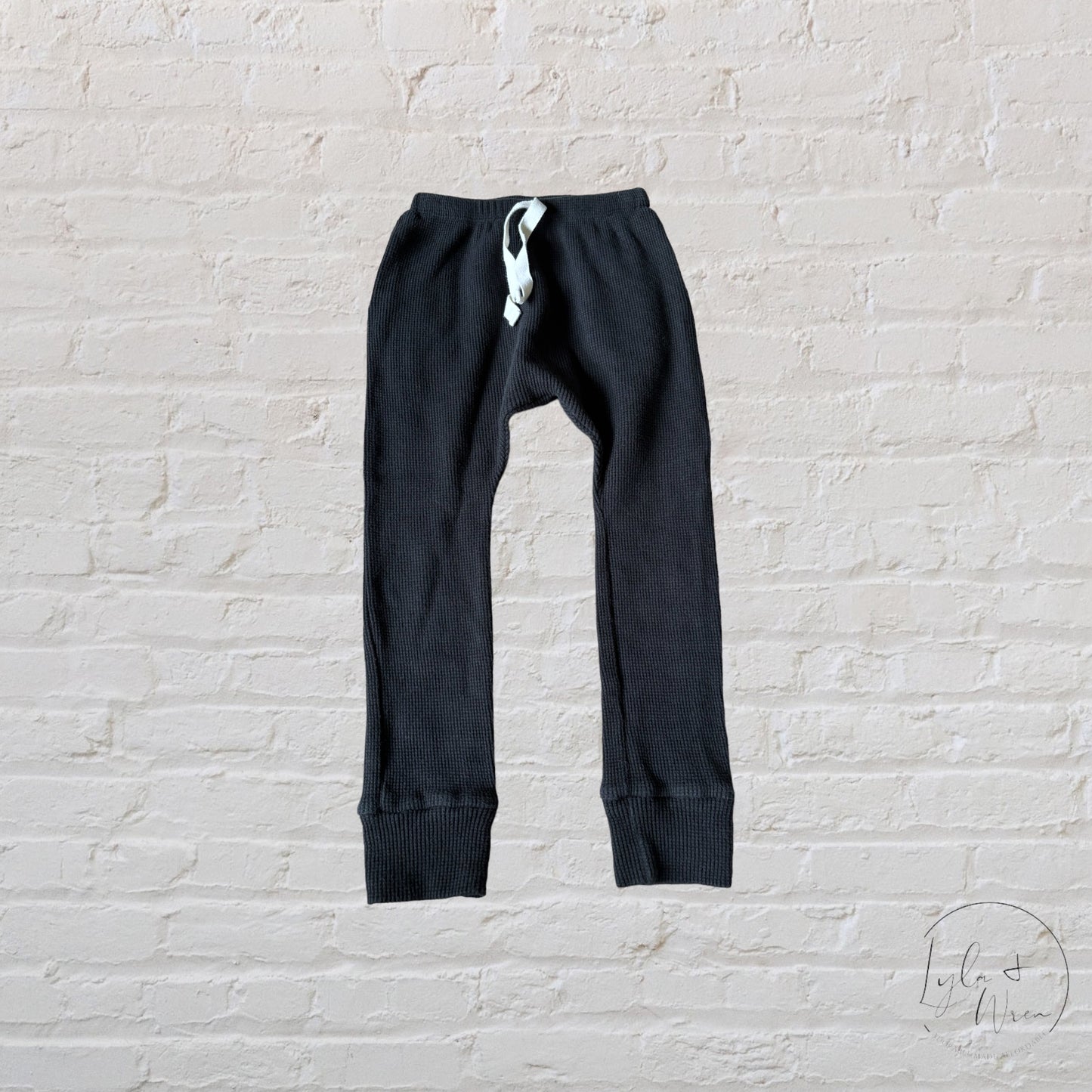 Posh & Cozy Black Waffle Lounge Pant | 3T