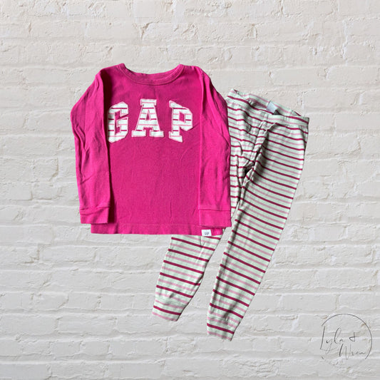 Gap Hot Pink + Striped Sleepwear Set | 4T