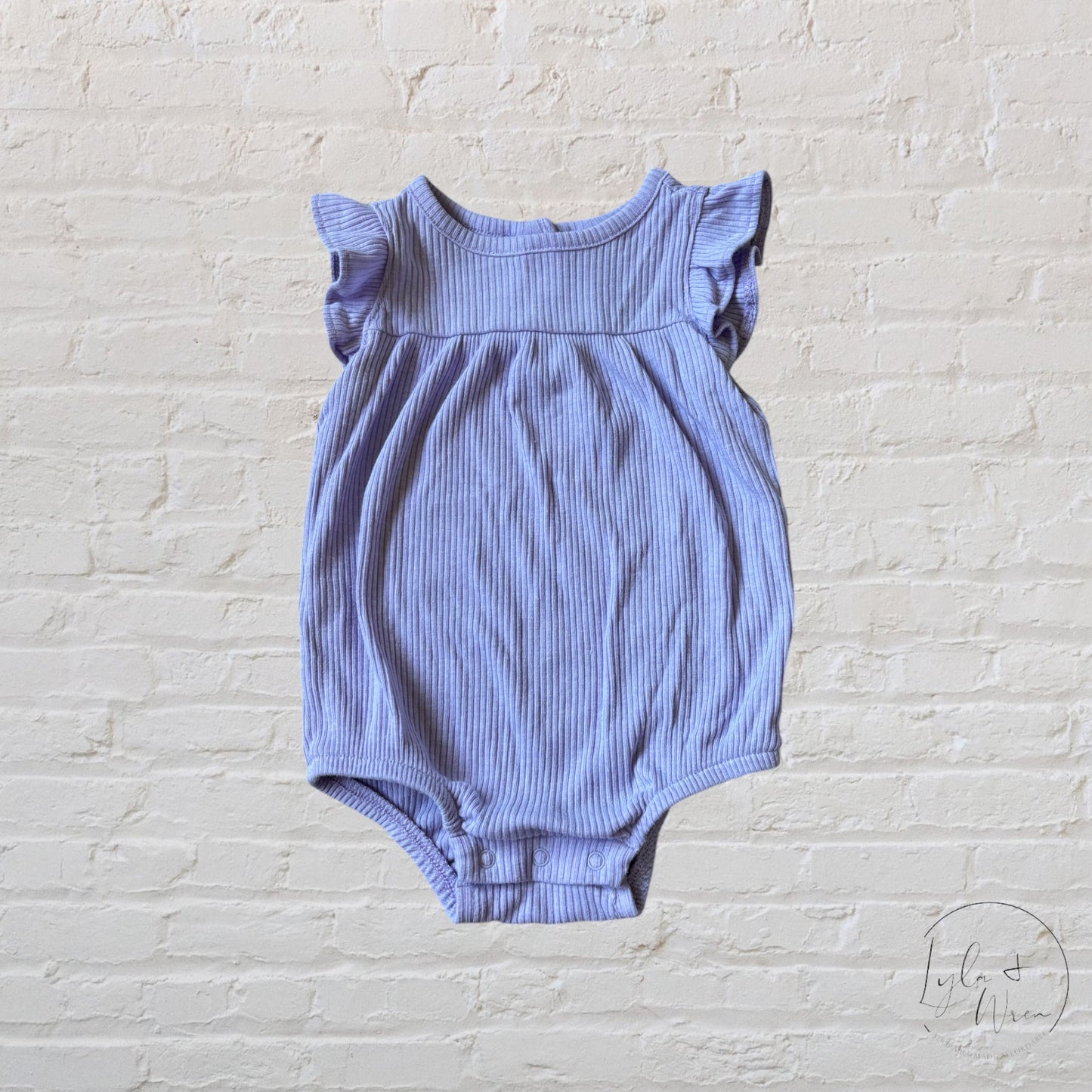 Old Navy Lavender Ribbed Ruffle Sleeve Bodysuit | 0-3 M