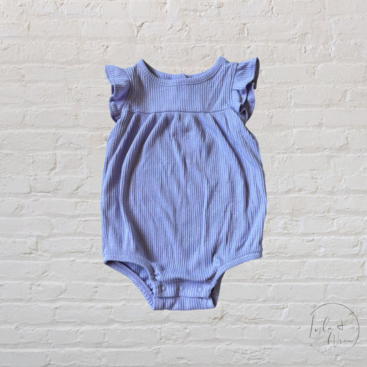 Old Navy Lavender Ribbed Ruffle Sleeve Bodysuit | 0-3 M