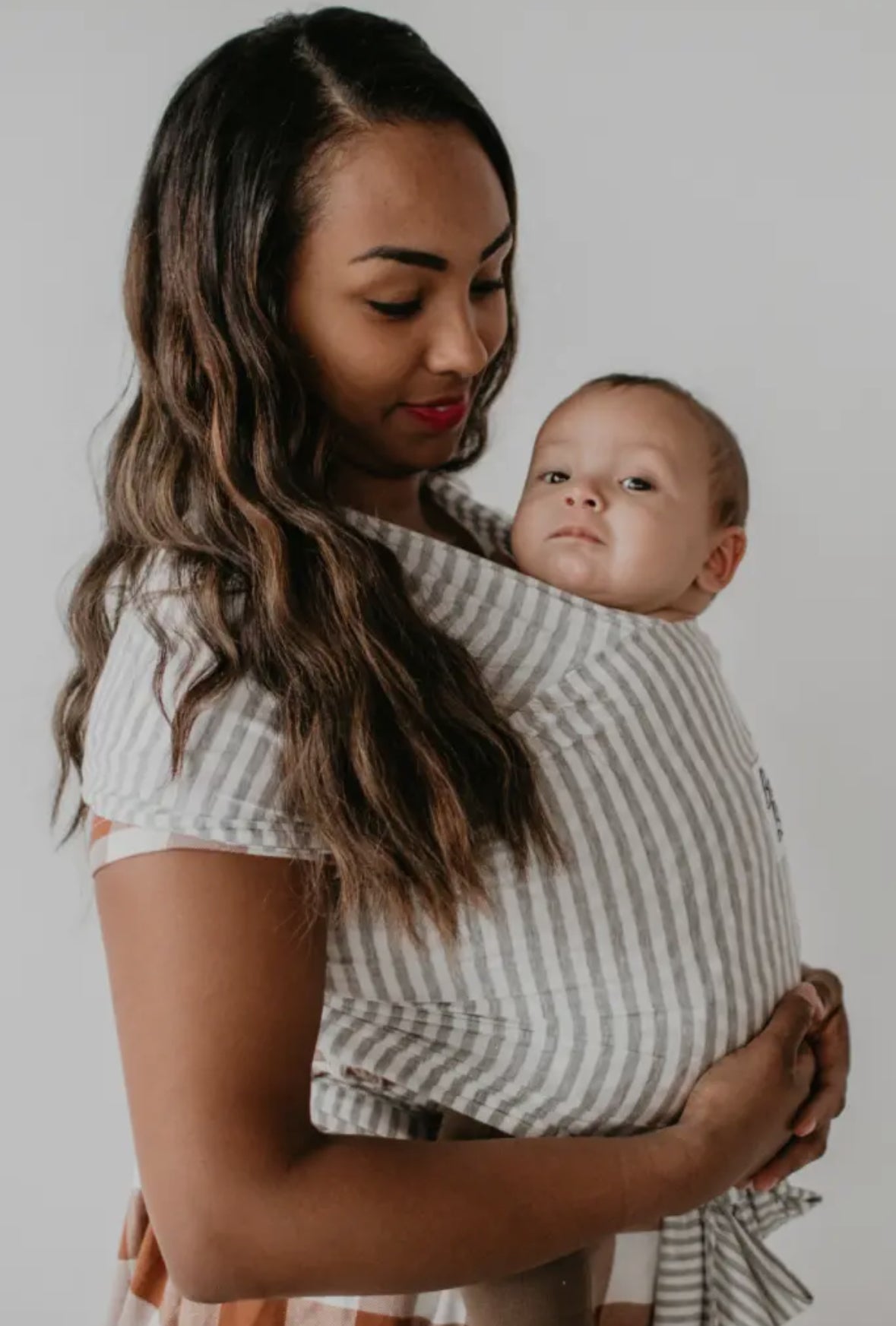 The Shannon : Heather Grey and Ivory Stripe Beluga Baby Wrap