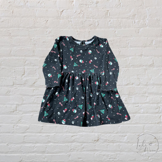 George Christmas Print Dress | 2T