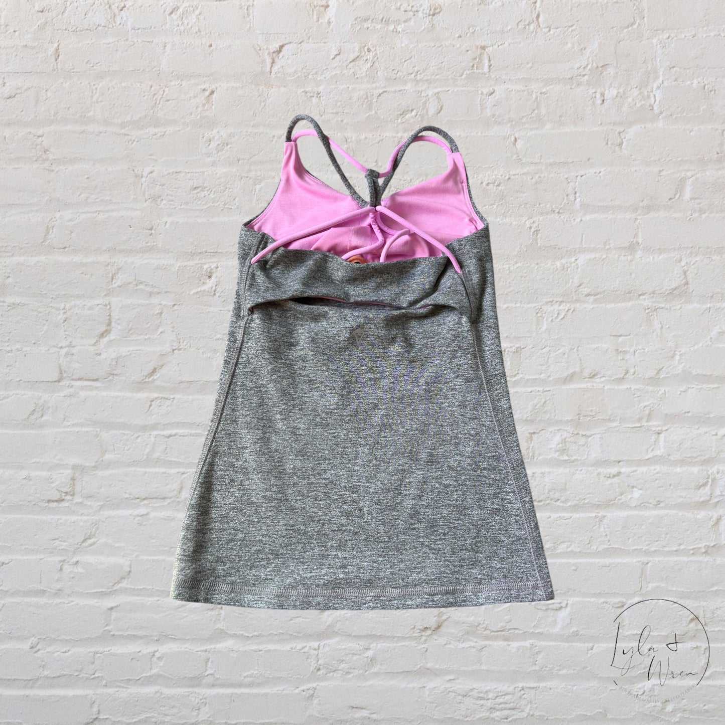 Ivivva Pink + Grey Open Back Tank Top | 7