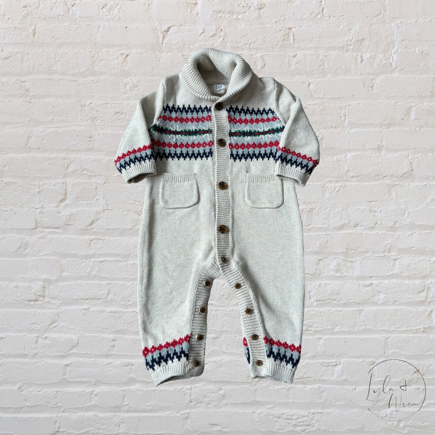 Baby Gap Fair Isle Footless Jumper | 6-12 M