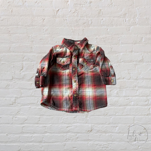 Baby Gap Red Plaid Button Down Shirt | 3-6 M