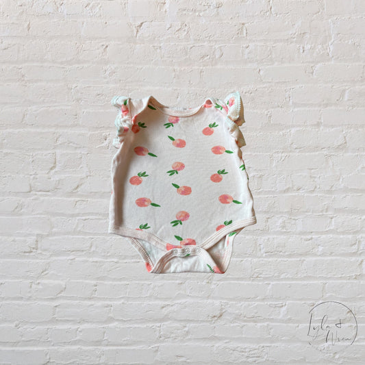 Peach Flutter Sleeve Bodysuit | 6-9 M