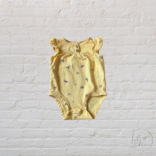 Carter's Yellow Floral Bodysuit | 6 M