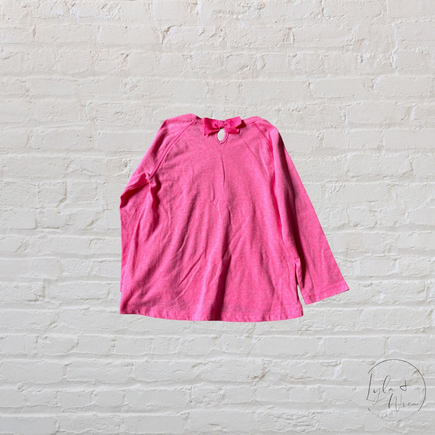 Oshkosh Neon Pink Keyhole Bow Shirt | 3T