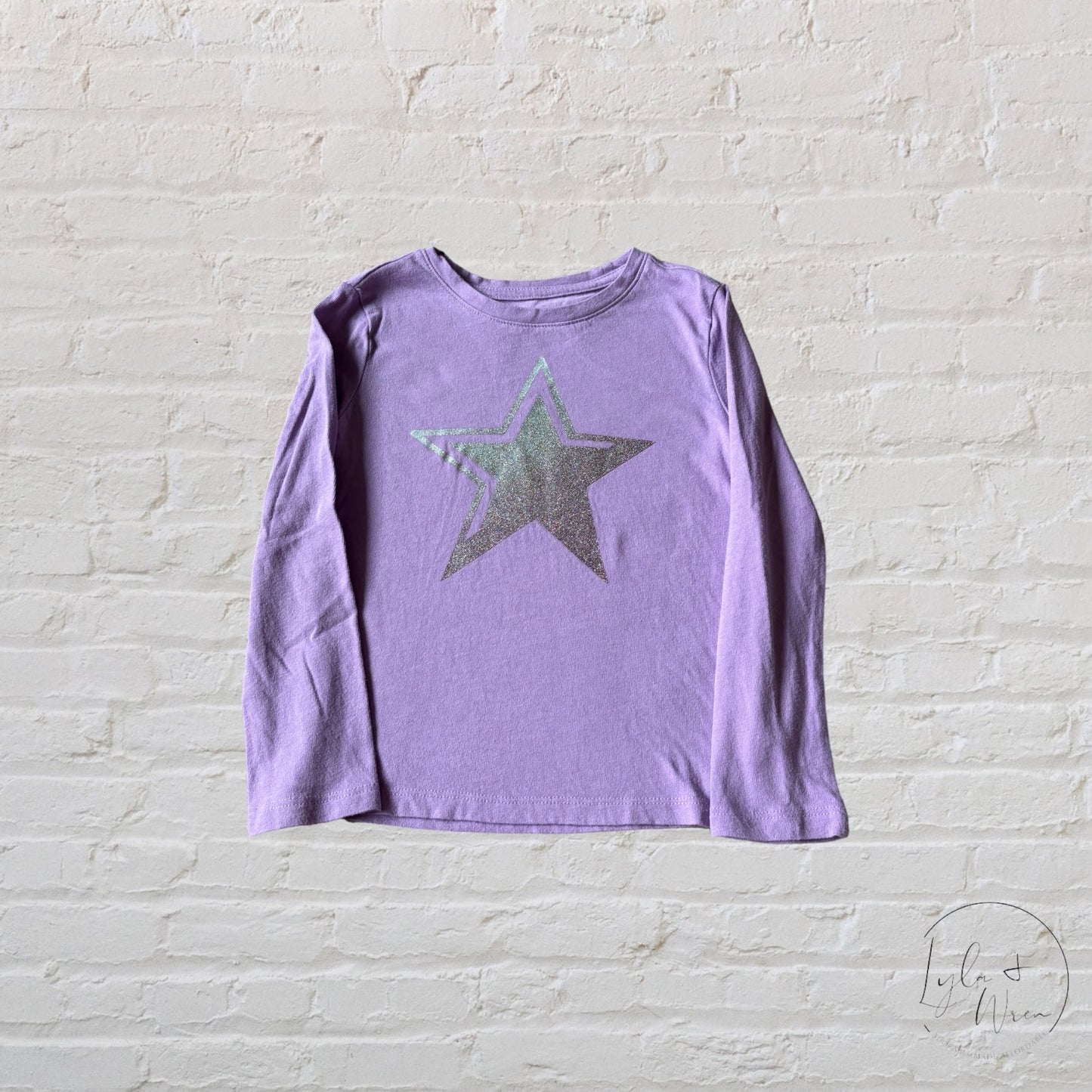 Gap Purple + Silver Star Long Sleeve | XS 4-5