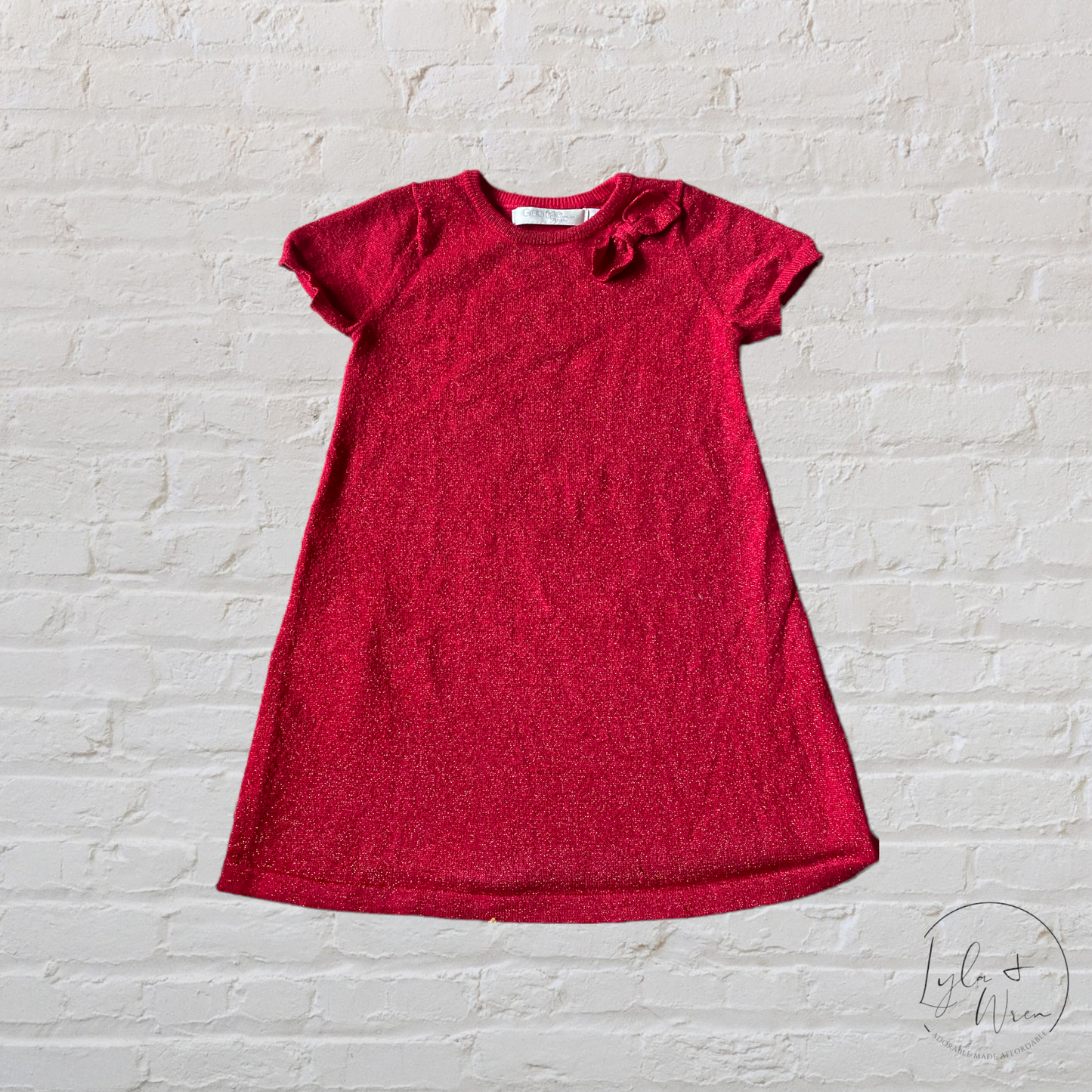 Red Shimmer Thread Dress | 18-24 M