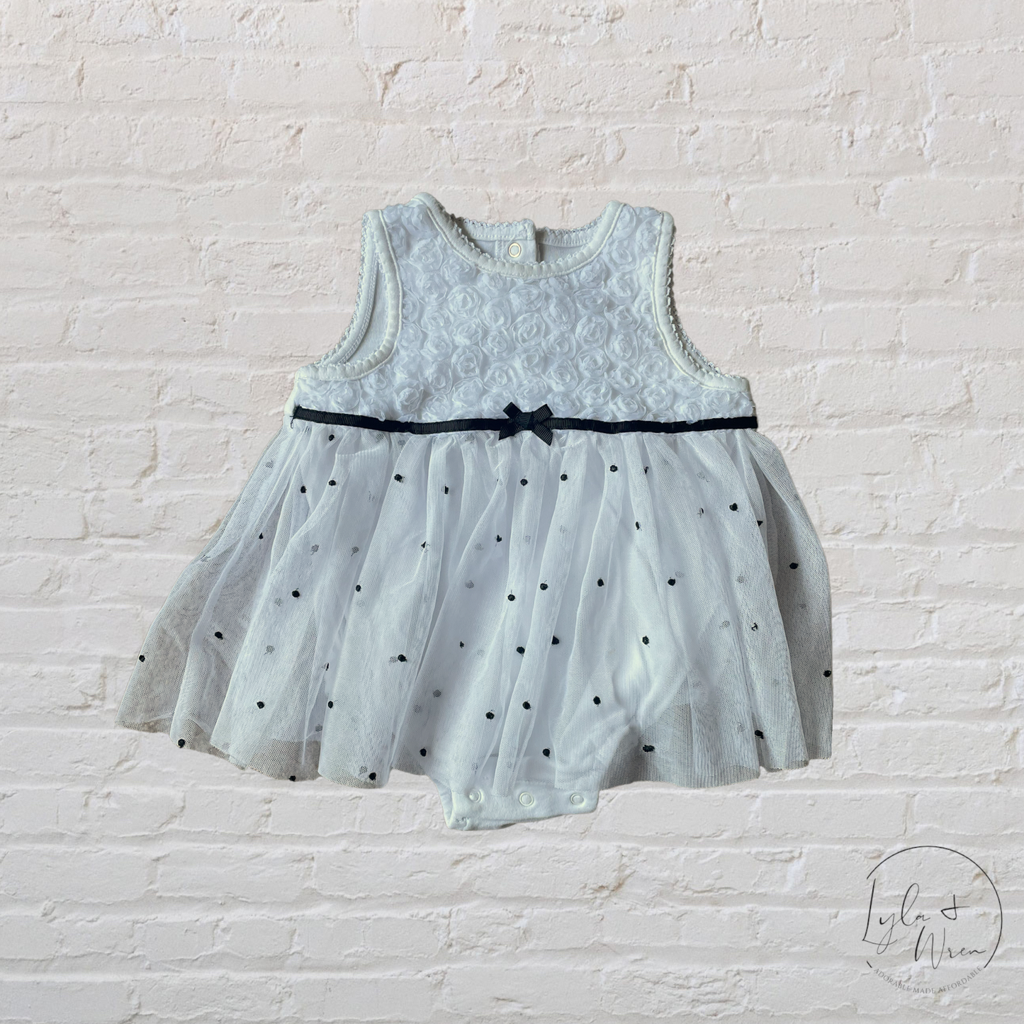 Little Me Black+White Dress | 12 M