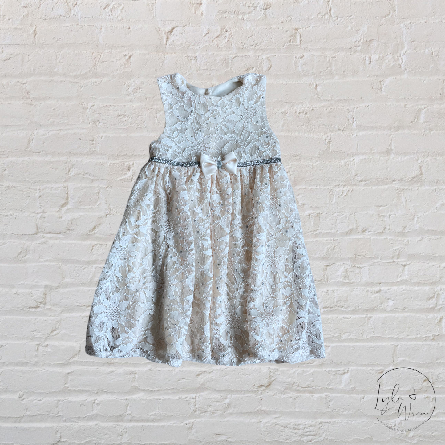 Nannette Baby Champagne Lace Dress | 24 M