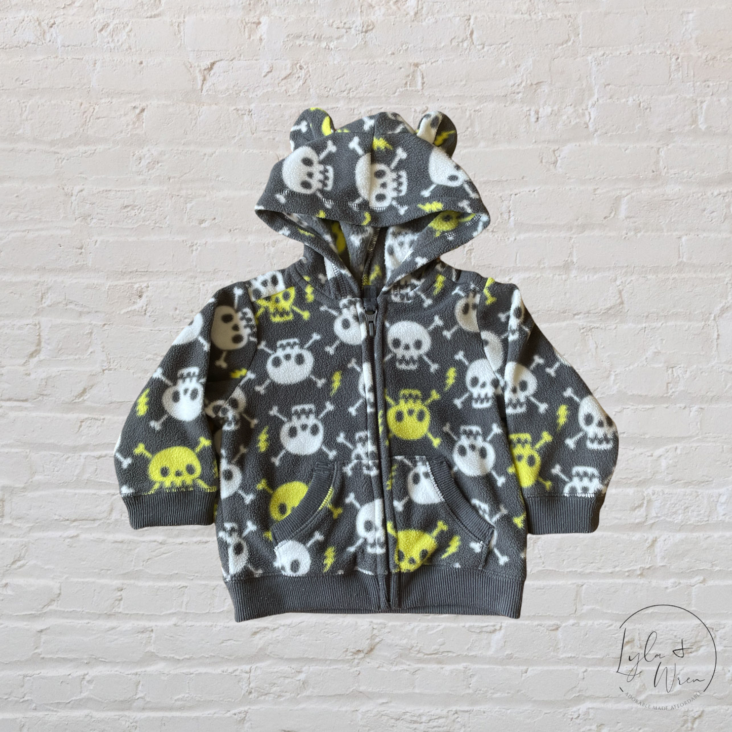 Old Navy Fleece Skull Hoodie | 6-12 M