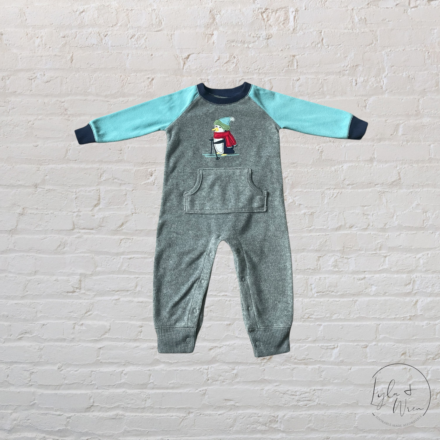 Carter’s Fleece Penguin One Piece Outfit | 9 M