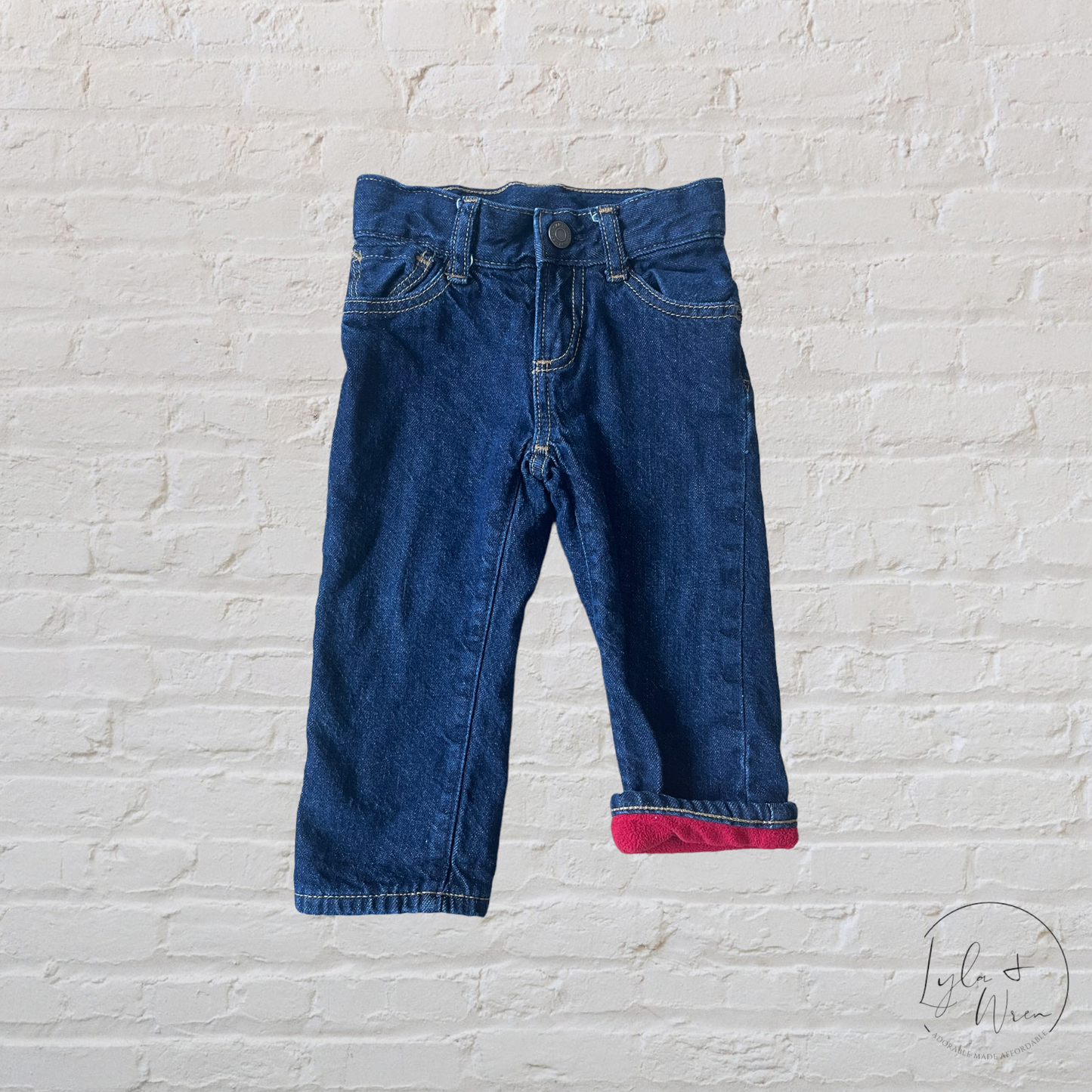 Gap Red Fleece Lined Jeans | 18-24 M