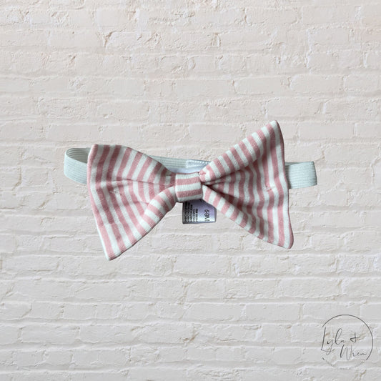 Chick Pea Pink + White Stripe Headband | 6-9 M