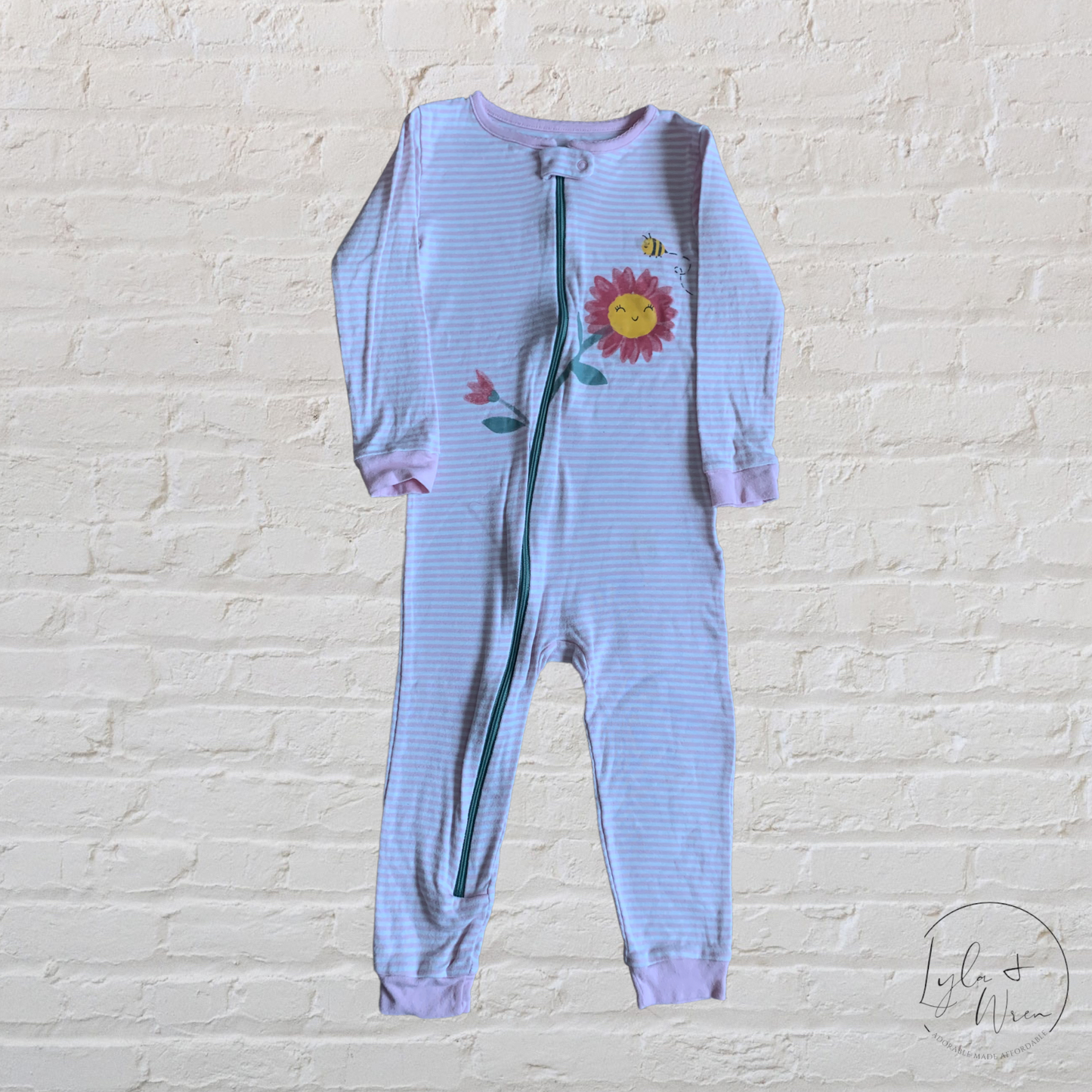 Carter’s Flower + Bumblebee Footless Sleepwear | 3T