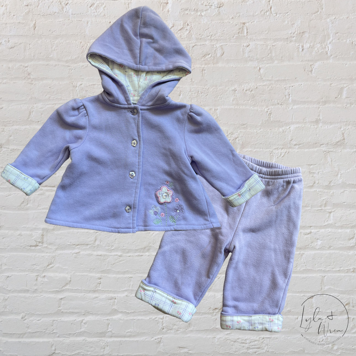 Babyworks 2 Piece Lavender Outfit Set | 3-6 M