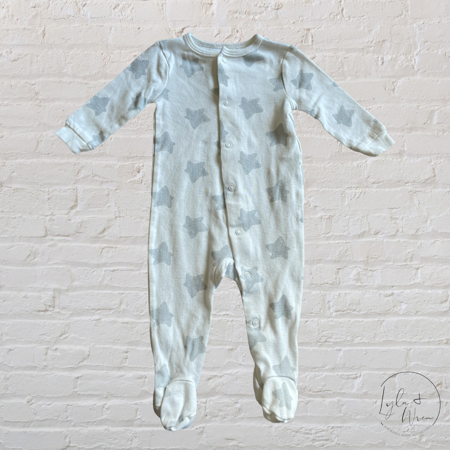 Grey/White Star Neutral Sleeper | 3-6 M