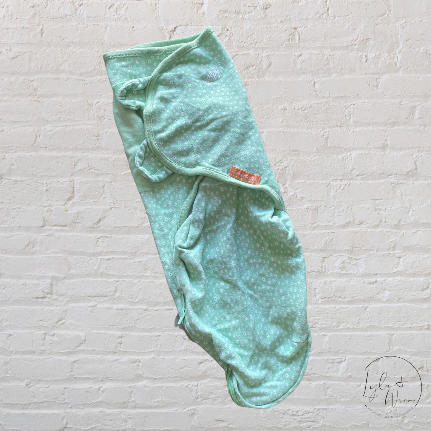 Swaddle Me Green Flower Sleep Sack | SM/MED