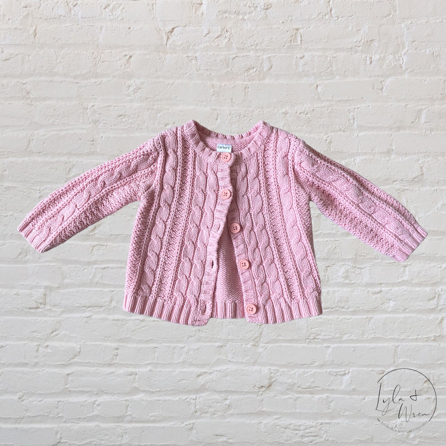 Carter’s Thick Knit Pink Cardigan | 12 M