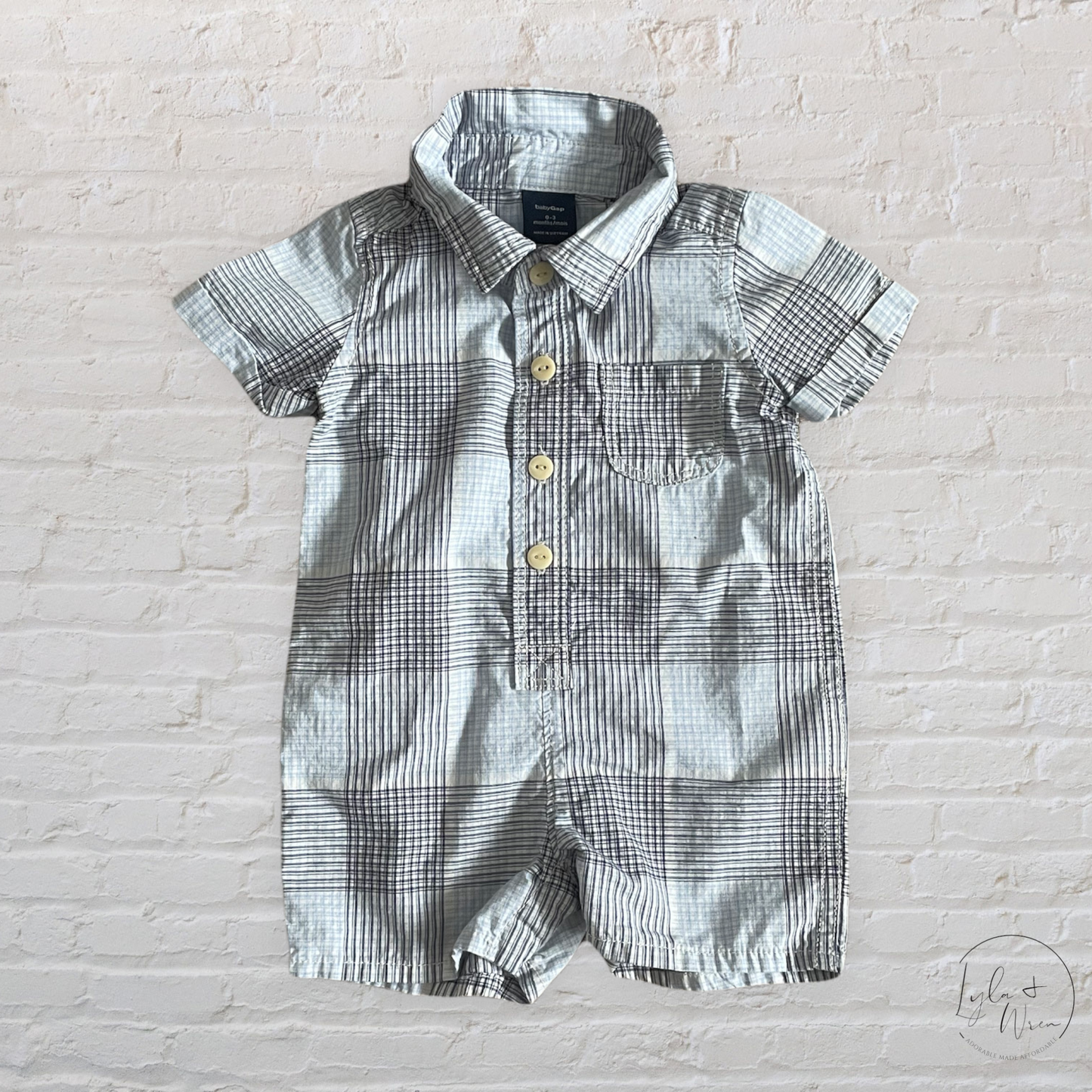 Gap Collared Romper | 0-3 M