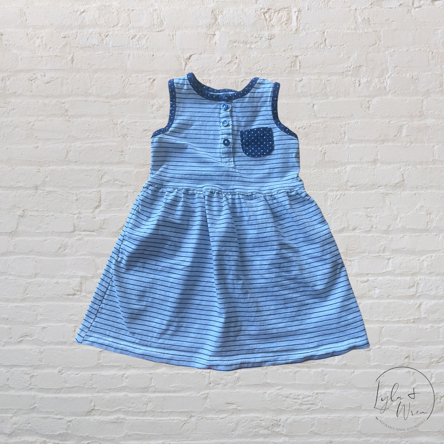 Carter’s Navy/White Striped Dress | 18 M