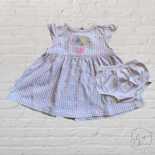 Child of Mine Gingham Floral 2 Piece Set | 3-6 M