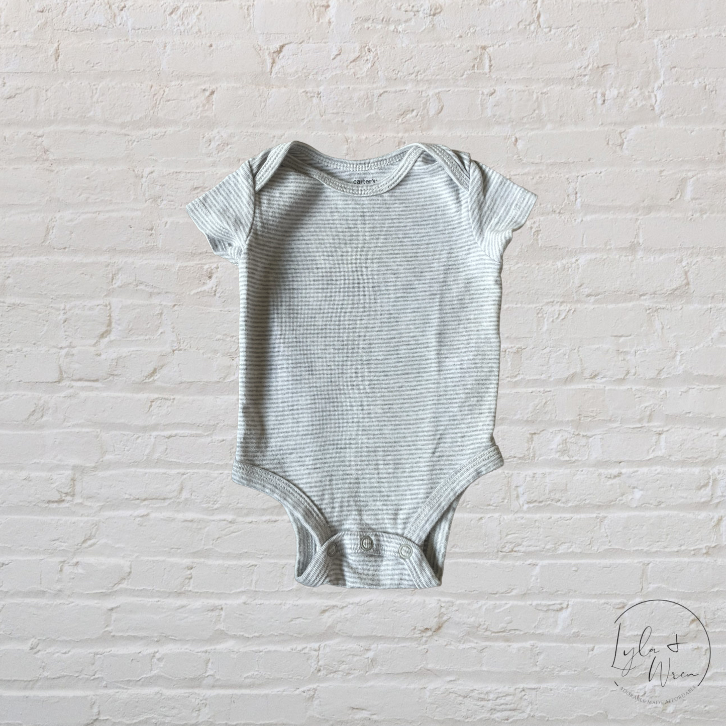 Carter’s Grey Striped Bodysuit | 3 M