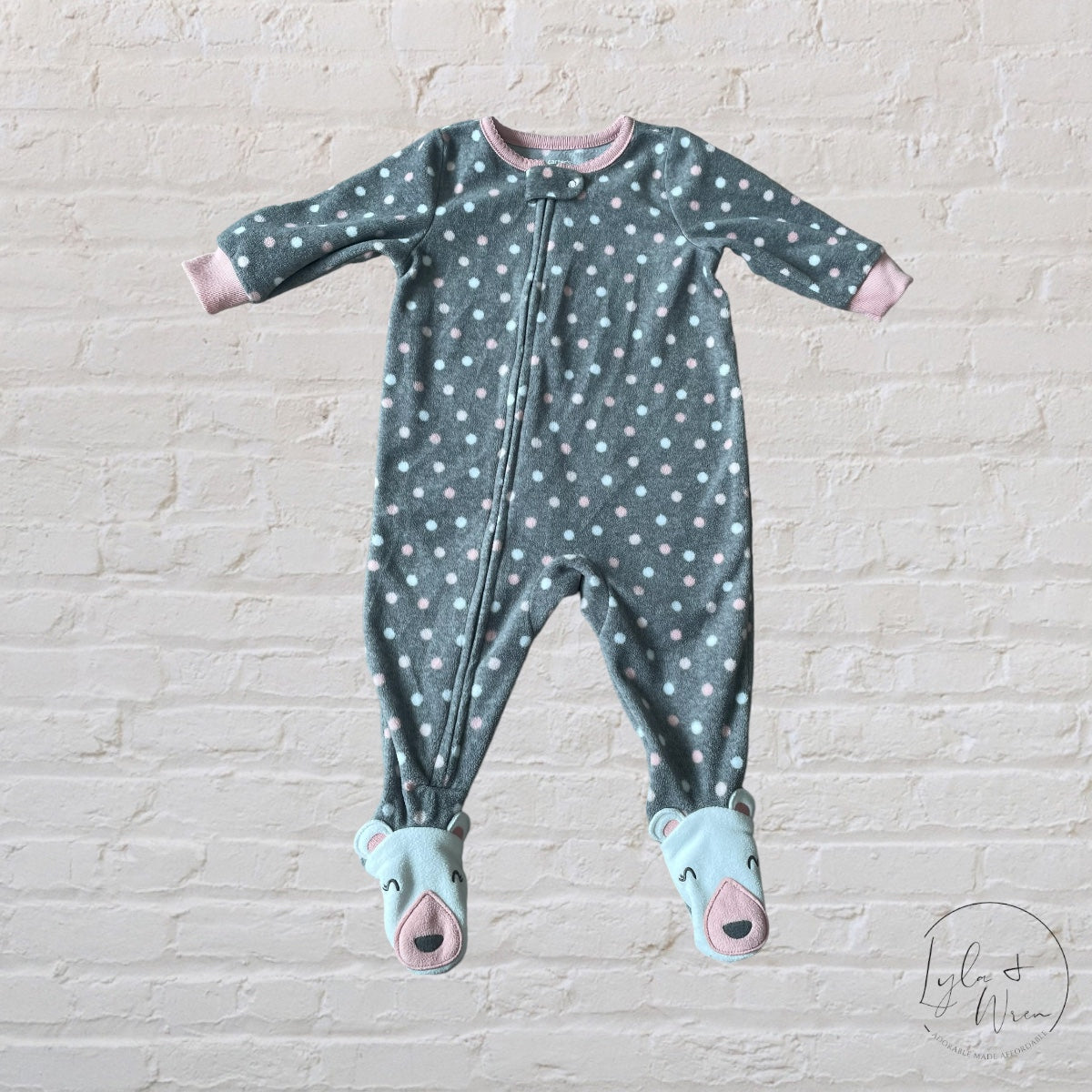 Carter’s Polka Dot Fleece Sleeper | 6 M