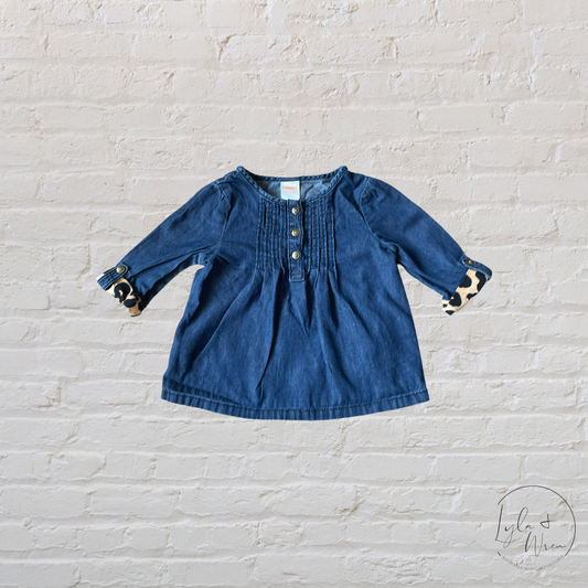 Gymboree Chambray Animal Print Top | 12-18 M