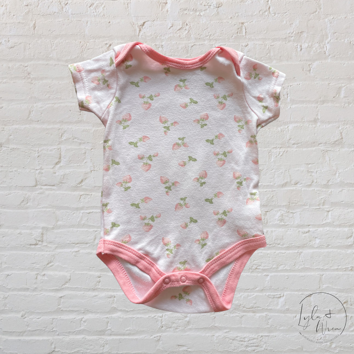 Pink Strawberry Bodysuit | 3-6 M