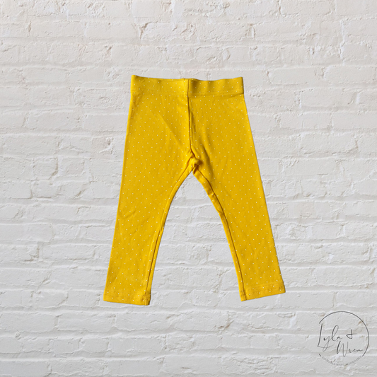 Yellow/Orange Polka Dot Leggings | 12-18 M