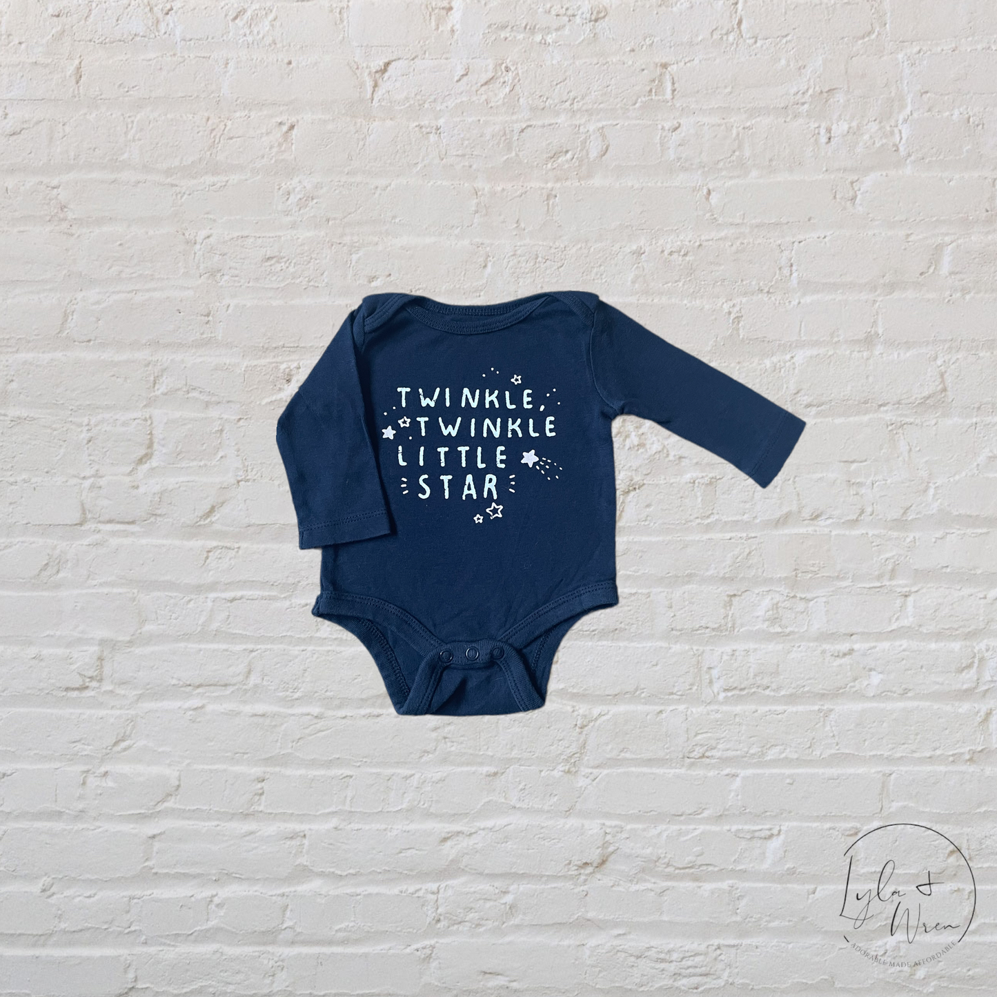 Joe Fresh “Twinkle Twinkle Little Star” Navy Bodysuit | 0-3 M