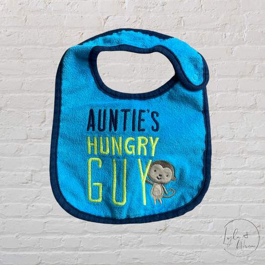 “Auntie’s Hungry Guy” Bib