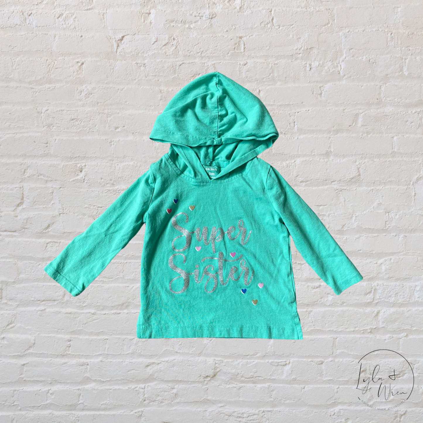 Carter’s “ Super Sister “ Hooded Sweater | 9 M