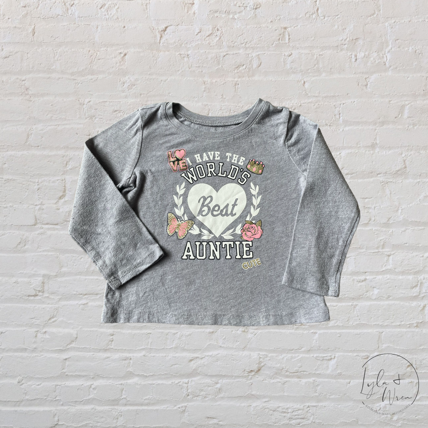 “I Have The World’s Best Auntie” Shirt | 12-18 M