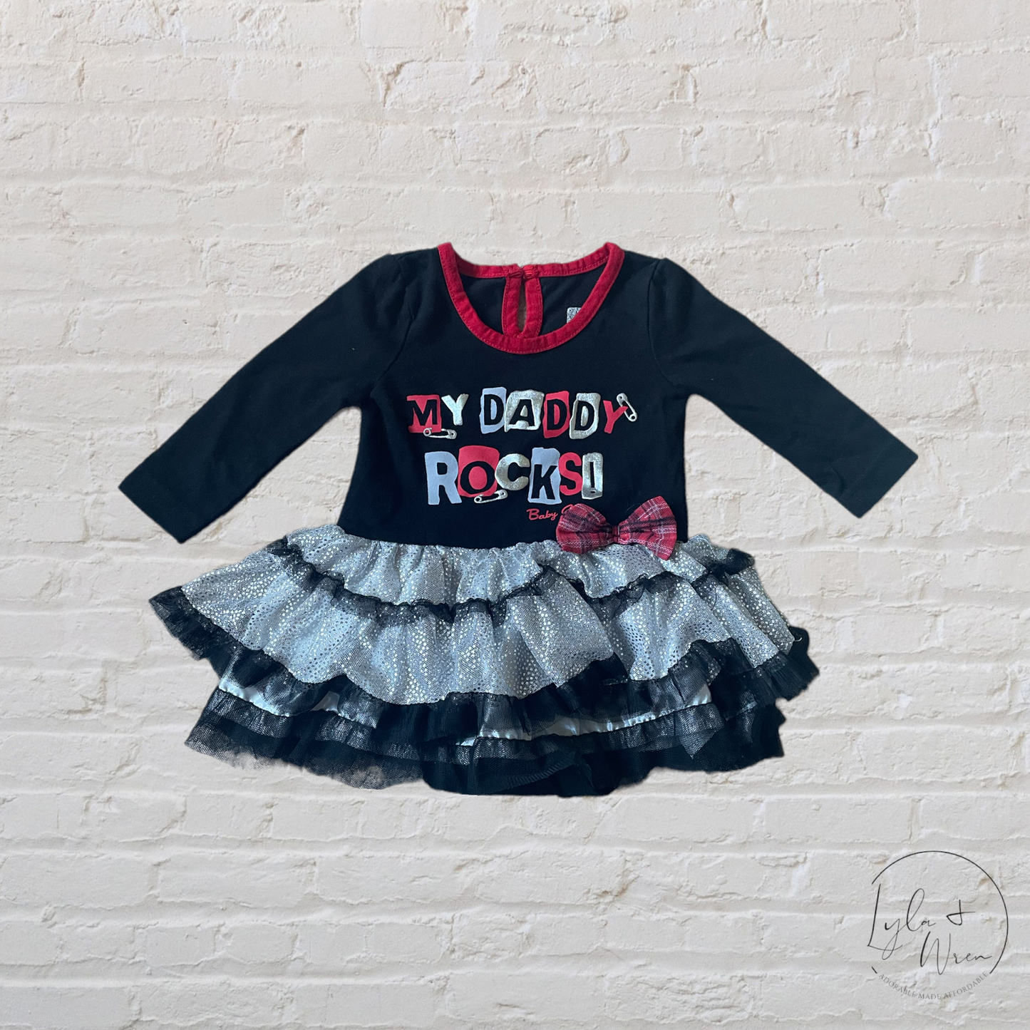 “My Daddy Rocks” Bodysuit Dress | 3-6 M