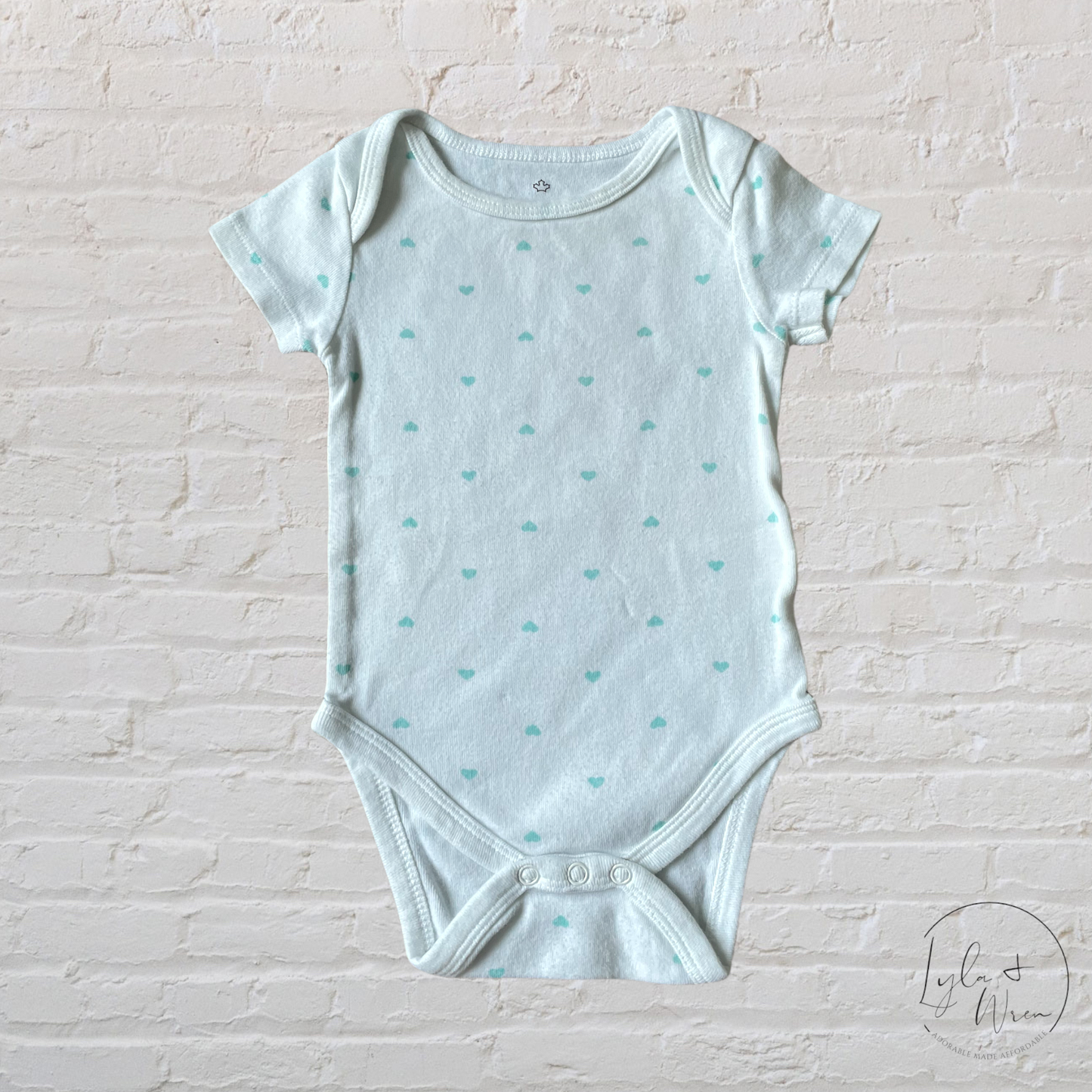 Blue Heart/White Bodysuit | 12 M